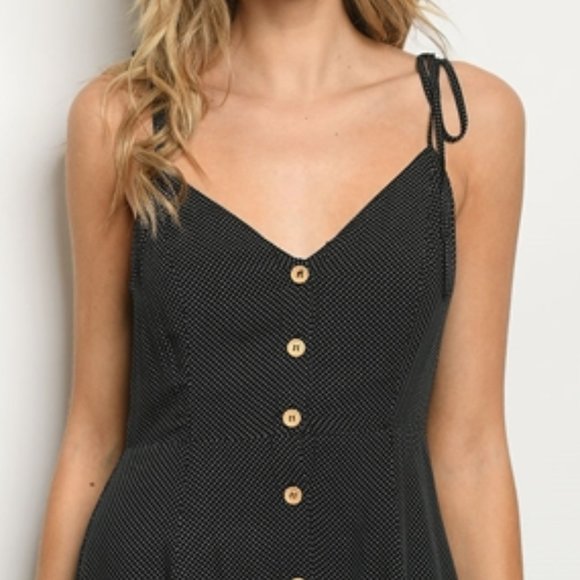 #23 GIRLY & FLIRTY LITTLE BLACK DOTTED DRESS - Picture 2 of 8